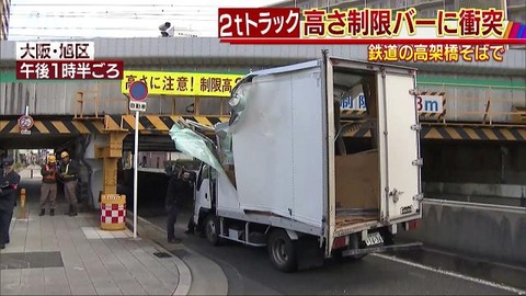 【これぞ大阪】2.2Ｍの高架に3Ｍのトラックが…「ノーブレーキでつっこんでしまいました。高さ制限を完全に忘れていました」