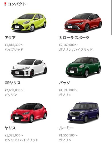 ワイ、トヨタのコンパクトカーを買おうとするもどれにするか悩むｗｗｗｗｗ