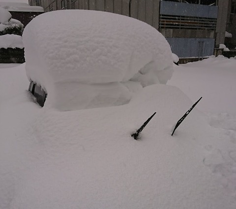 【画像】雪で車が埋まってて草wwwwwwww