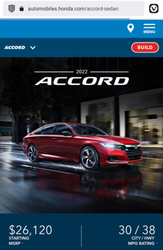 【悲報】ホンダ・アコード、アメリカでは300万円で買える貧乏人専用カーだったwwwwwwwwwwwwwww