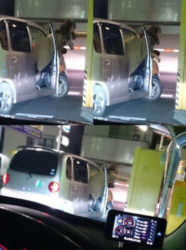 【悲報】女ドライバーさん、駐車券が取れず窓から身を乗り出してしまうｗ