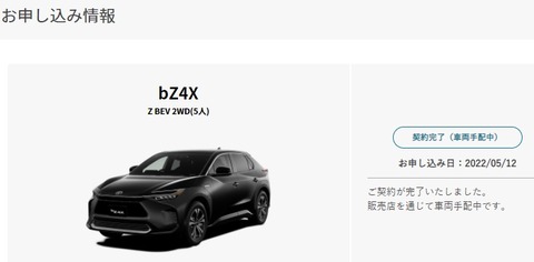 【悲報】トヨタのEV「BZ4X」、10分で3000台が売り切れるwwwwwwwww