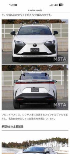 【悲報】レクサスRZ 新型SUVがこちらwwwwwwww