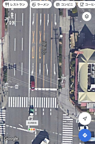 こういう左折専用道路を直進する二輪車○したい