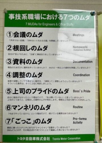 【画像】トヨタ「仕事における7つのムダがこれです」