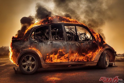 【画像】ワイの車、マジで大炎上してしまうｗｗｗｗｗｗ